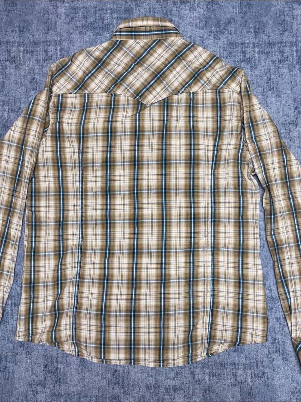 True Religion Pearl Snap Western Plaid Long Sleeve Pockets Mens XXXL Shirt